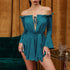 Summer Off Shoulder Short Dress Flare Long Sleeve - menochic